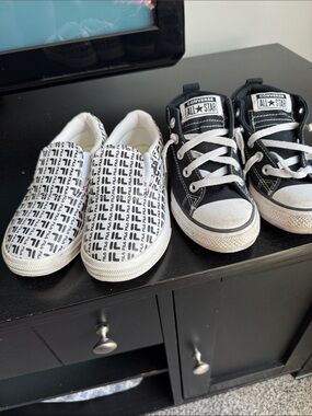 Converse Kids Black and White High-Top Sneakers